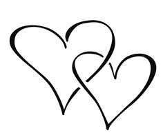 heart clipart Double Heart Clipart Black And White #14