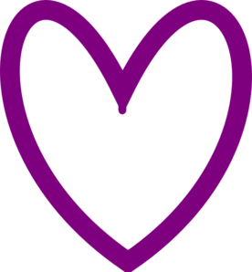 Heart Outline Clip Art - vector clip art online ... Purple ...