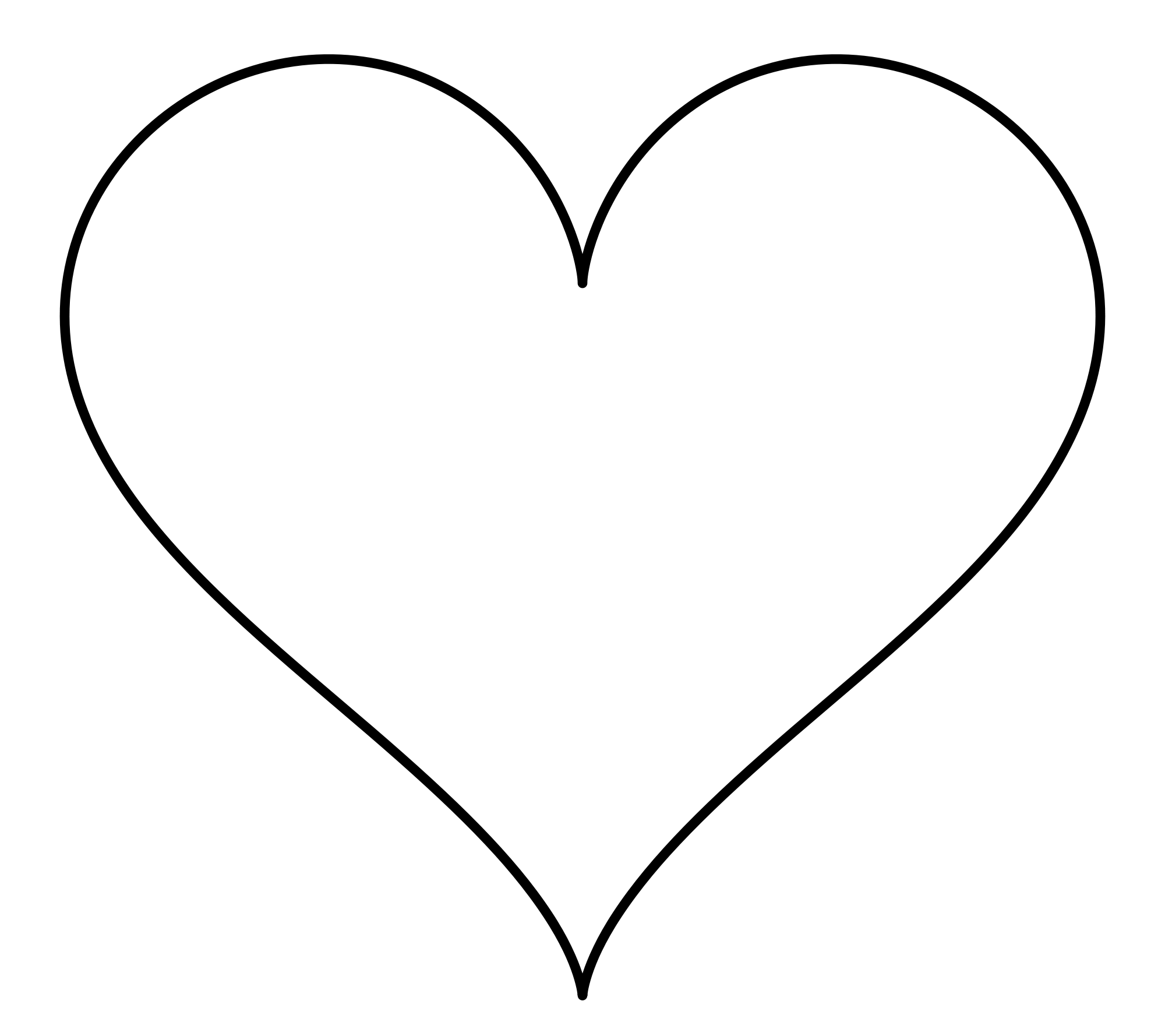 Heart Shape Outline - Clipart