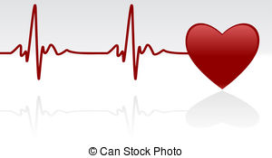 Heartbeat - Editable vector background - heart and heartbeat.
