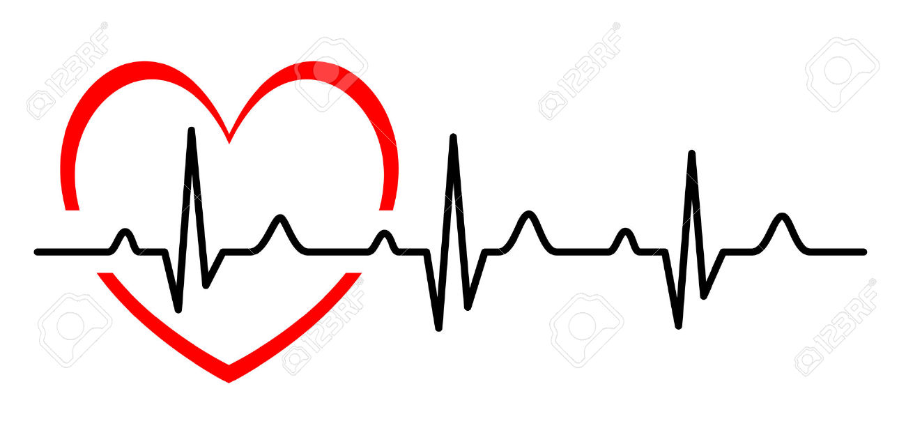 heartbeat line: Illustration - Abstract heart beats cardiogram