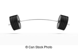 Heavy barbell isolated on a white background