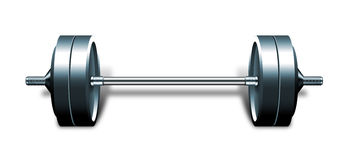 Heavy Barbell Isolated On White Royalty Free Stock Images