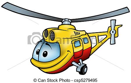 ... Helicopter - colored cartoon illustration, vector Helicopter Clipart ...