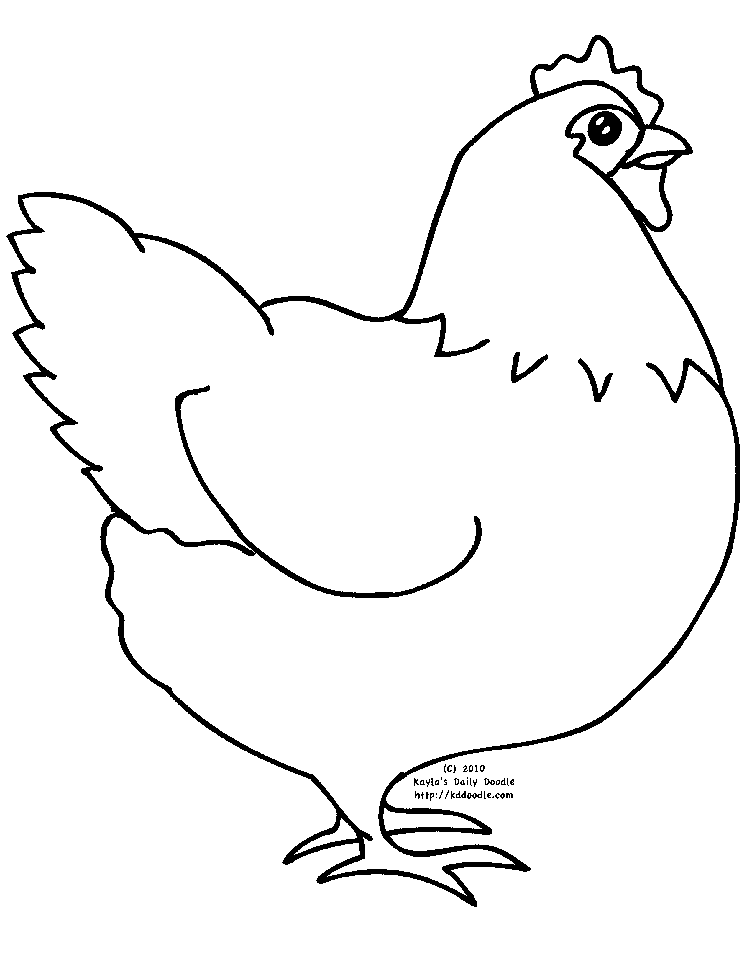 Hen Clipart Black And White - Hen Clip Art
