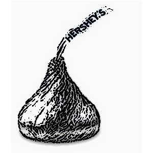 Hershey kiss clipart black and white - ClipartFest