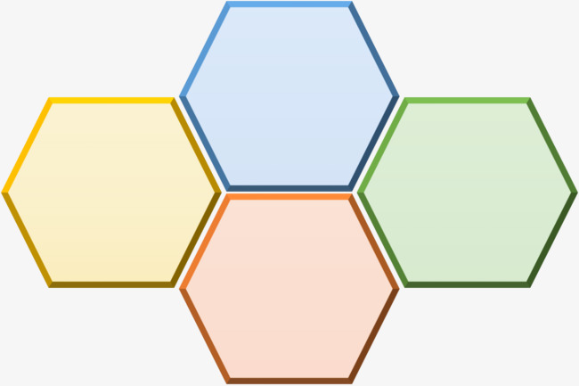 Mosaic hexagon in colors of r