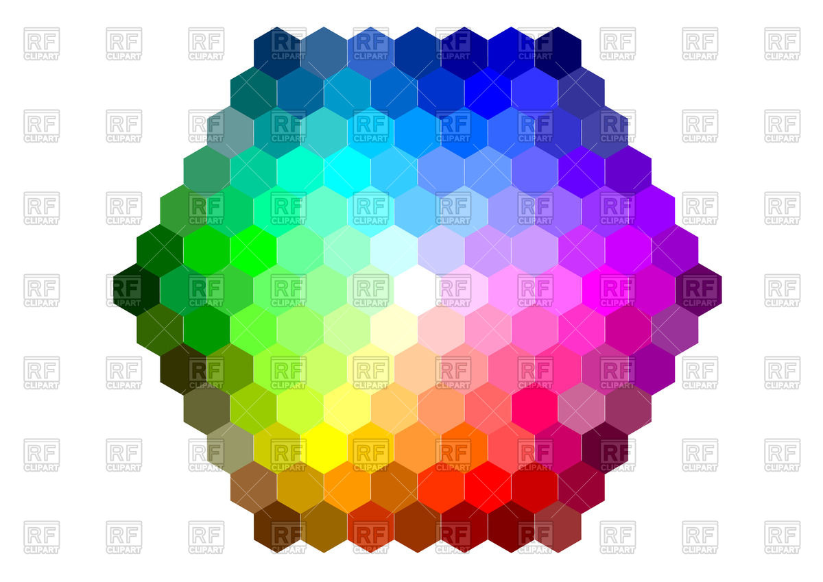Mosaic hexagon in colors of r - Hexagon Clipart