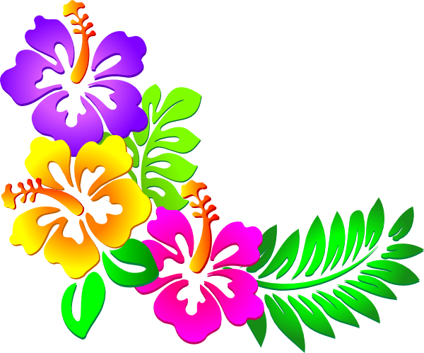 hawaiian flower border clip a