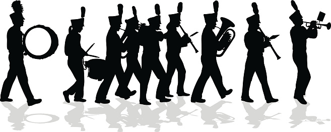 High school marching band clipart kid. Marching Band Silhouette Full .