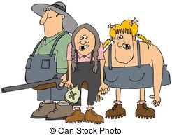 ... Hillbillys - This illustration depicts a hillbilly man and.