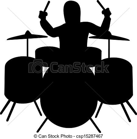 HipHop Drummer Clipartby kennykiernan9/1,197; Silhouette of drummer playing the drum kit