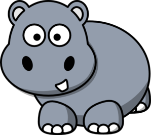 hippo clip art black and whit
