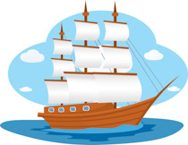 Historic Old Wooden Sail Boat Clipart Size: 154 Kb