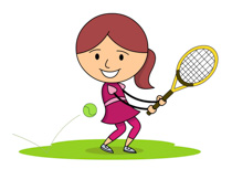 Hitting Tennis Ball With Back - Clipart Tennis