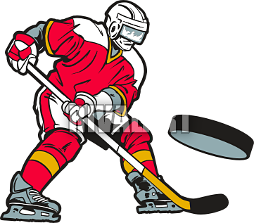 Hockey player with a stick ve