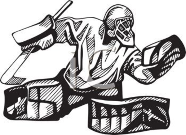 Hockey Goalie In Black And White Clipart Image Free Images At Clker