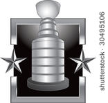 hockey trophy on star background