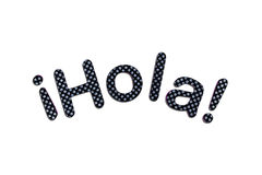 Hola lettering Stock Photos