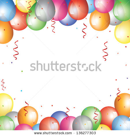 Holiday background with ballo - Balloon Border Clip Art