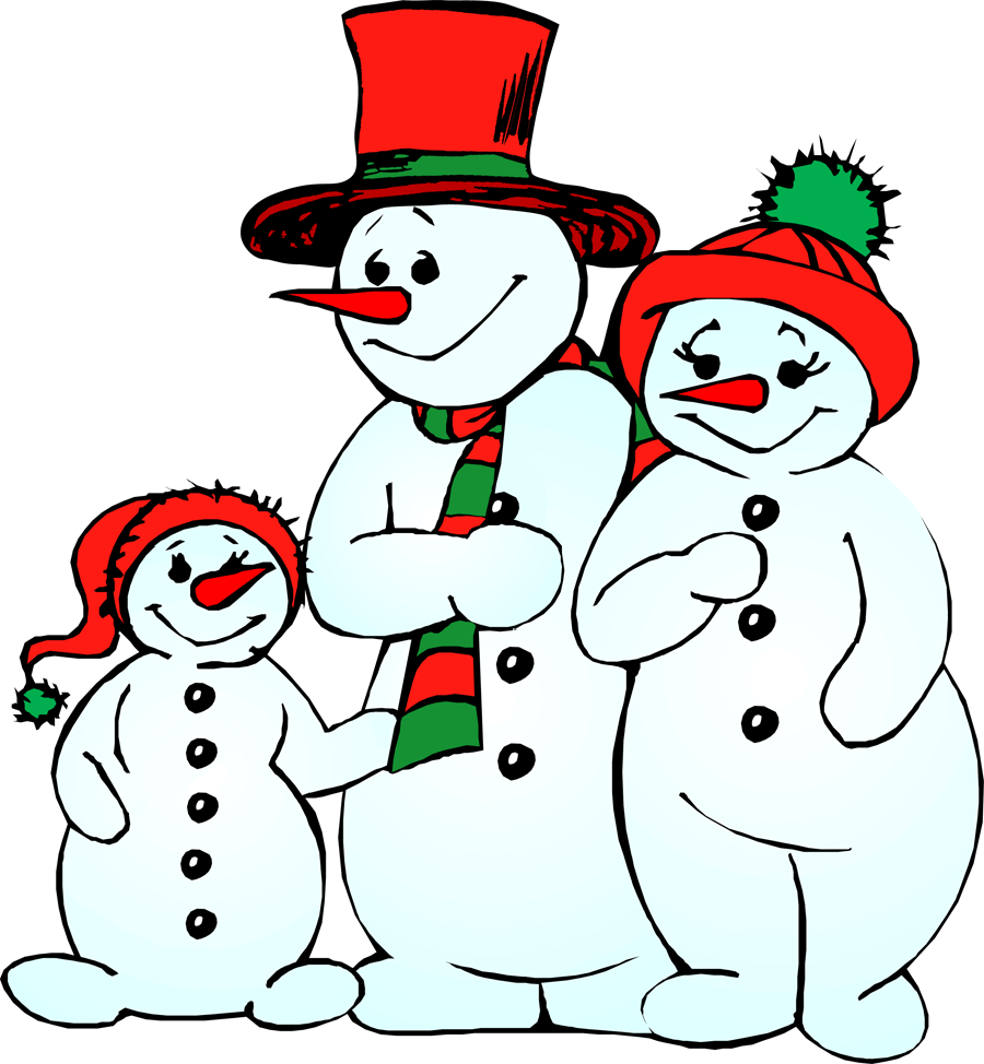 Holiday Snowman Clip Art Clip - Snowman Family Clipart