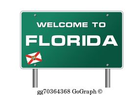 3D Silver Welcome Sign; Welcome to Florida road sign illustration