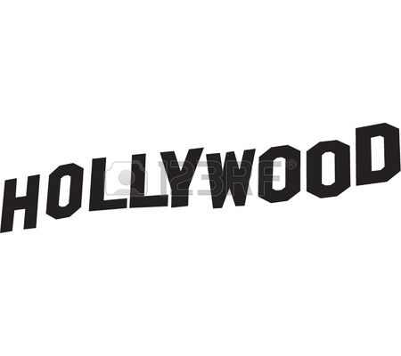 Hollywood sign lettering in vector black Vector
