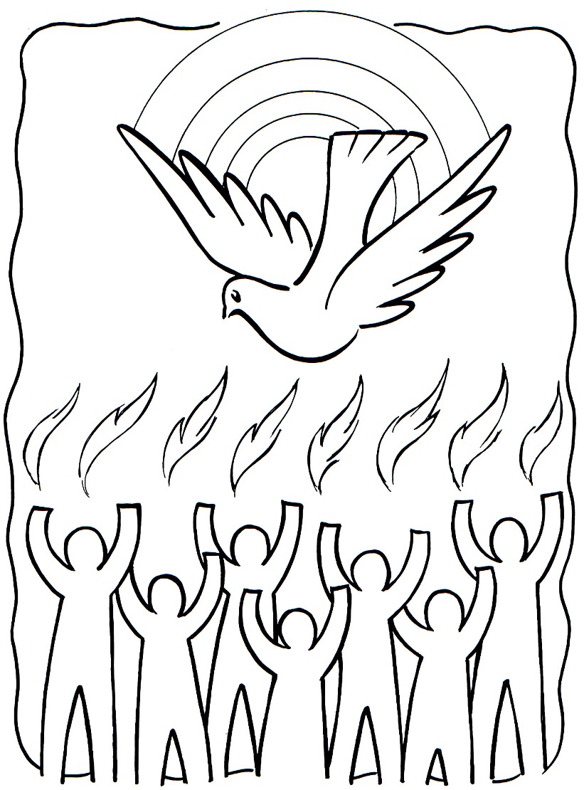 Holy Spirit Pentecost Colorin - Pentecost Clip Art