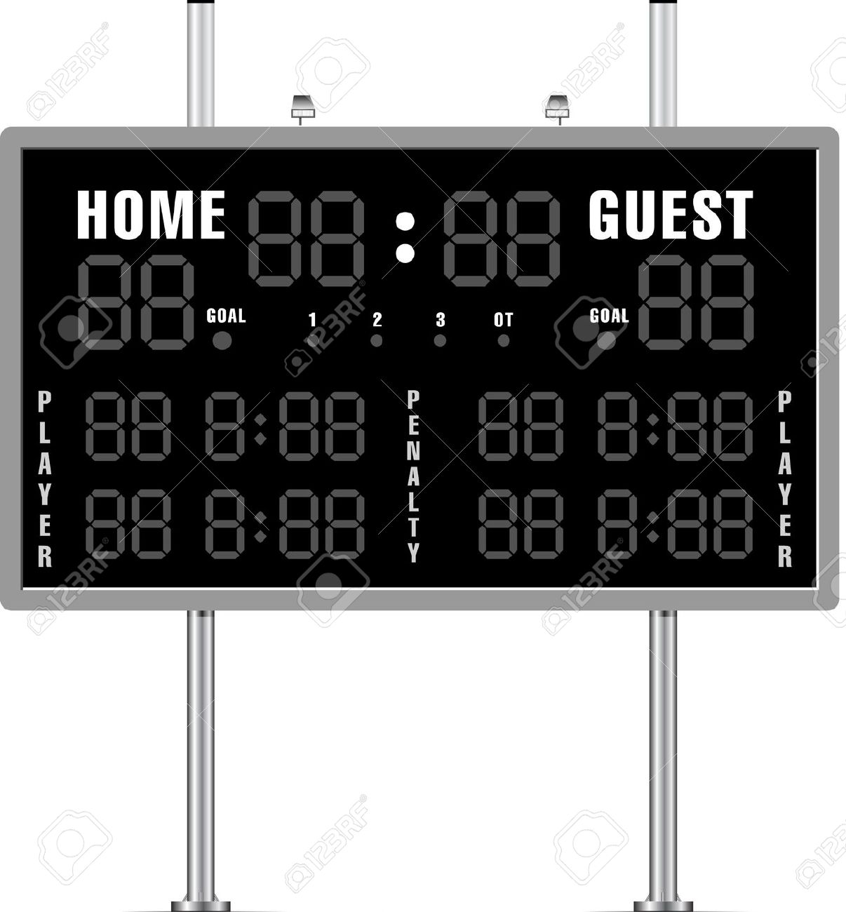 Home and Guest Scoreboard . - Scoreboard Clipart