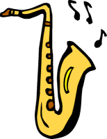 ... Saxophone tilted sax clip