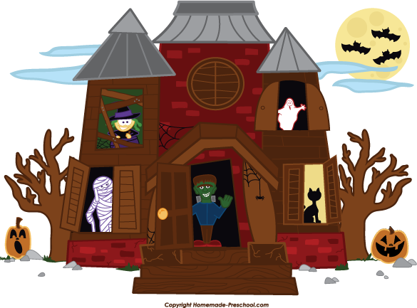Home Free Clipart Halloween C - Clipart Haunted House