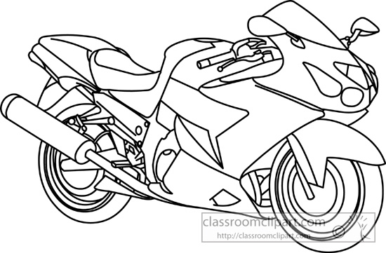 Motorcycle Clip Art Black and