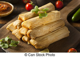 ... Homemade Corn and Chicken - Tamales Clip Art