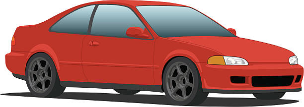 Vector Honda Civic Coupe vector art illustration