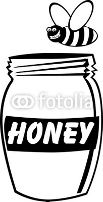 honey pot: honey jar with tag