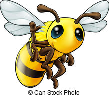 Honeybee Stock Illustrationby derocz4/445; Happy waving cartoon bee - Illustration of a cute happy.