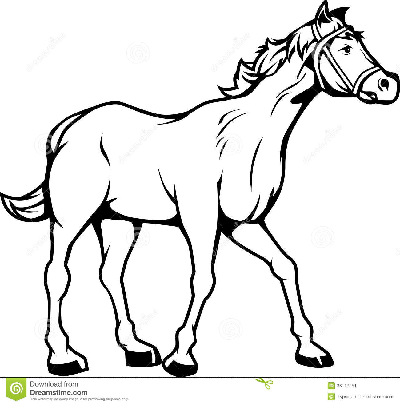horse clipart black and white - Horse Clipart Black And White