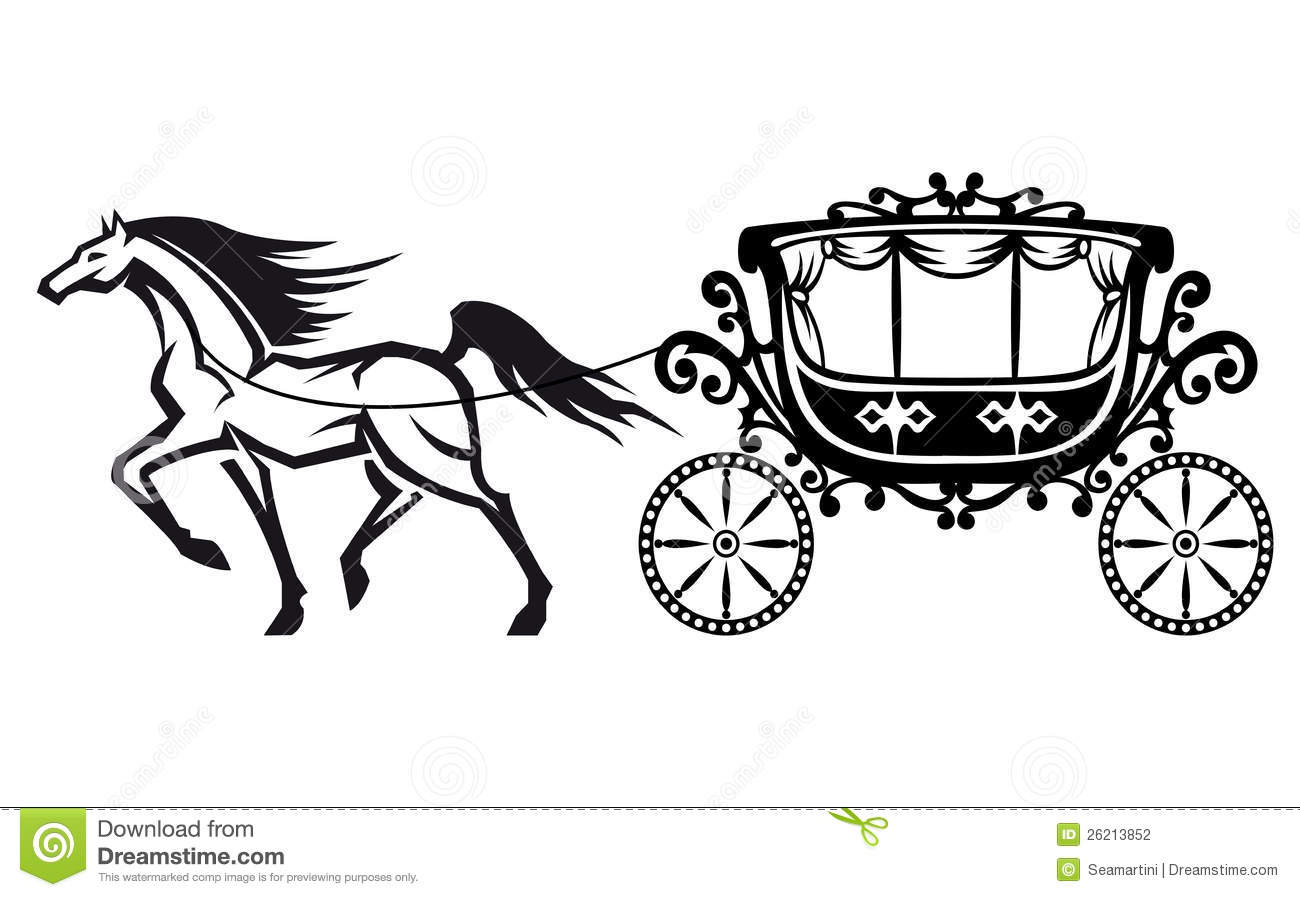 Horse Carriage Clipart Horse With Vintage Carriage