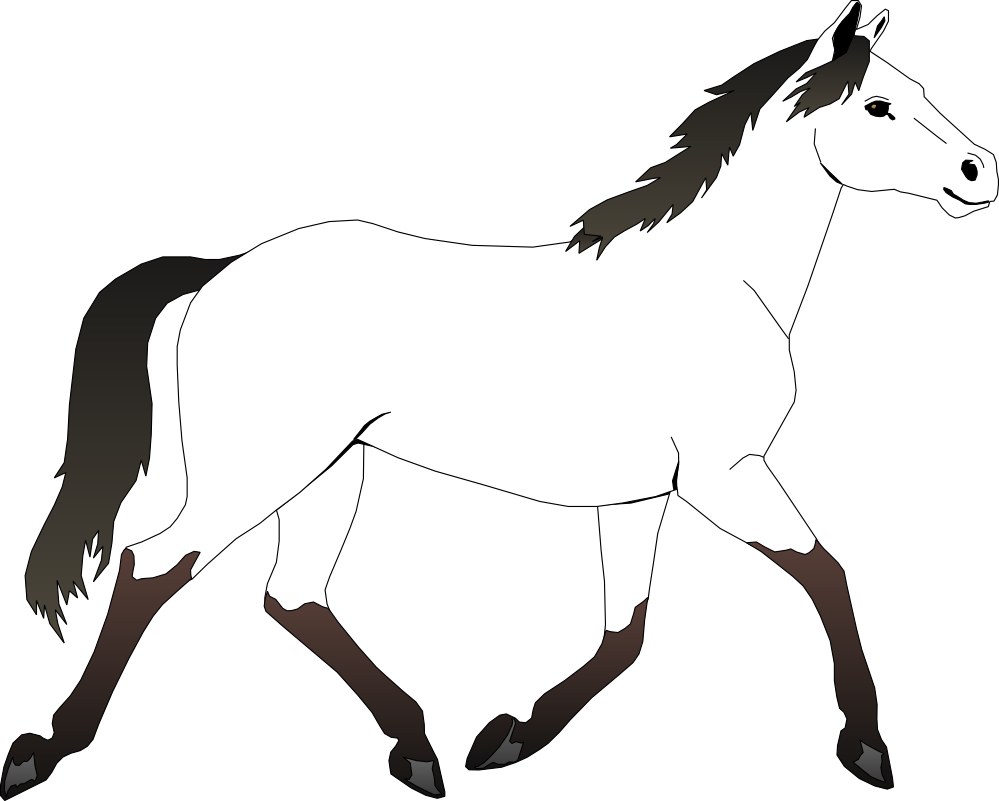 Horse clipart black and .