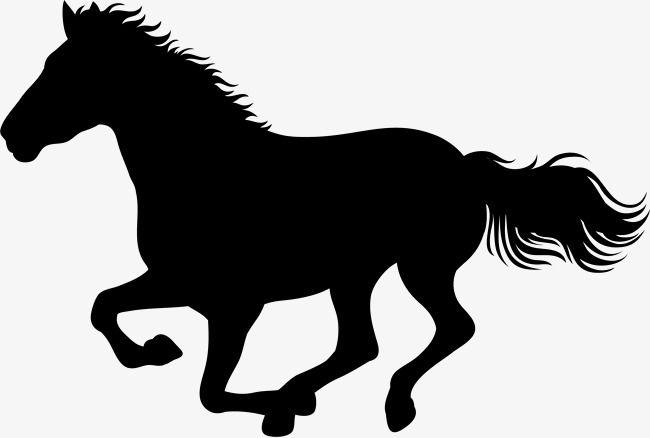 running the horse, Horse Clipart, Silhouette, Black PNG Image and Clipart