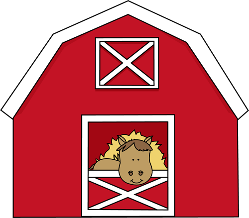 Horse in a Barn Clip Art - Ho - Red Barn Clipart