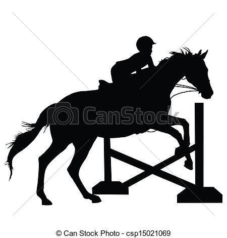 ... Horse Jumping Silhouette - Silhouette of a child or young.