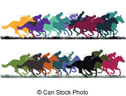 Horse Racing Vector Illustrat - Horse Racing Clip Art