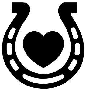 Horse Shoe Heart Sticker Hors - Horseshoe Clip Art