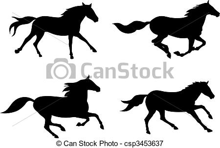 ... Horses - Abstract vector illustration of running horses