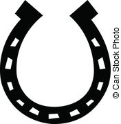 Horseshoe in u0026quot;black and whiteu0026quot; or u0026quot;pen and inku0026quot; illustration.