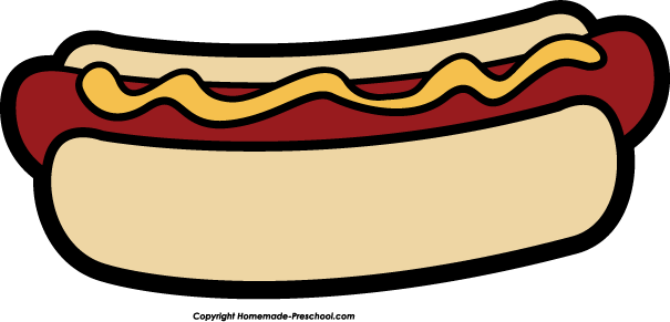 hot dog clipart black and white