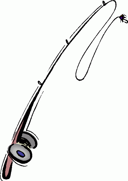 Clip Art. Fishing pole and re