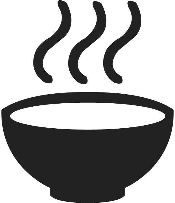 A Black and White Bowl of Sou