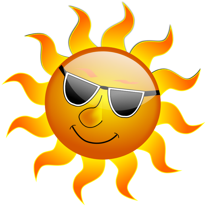 Hot Sun Clip Art. Sun Wearing Sunglasses